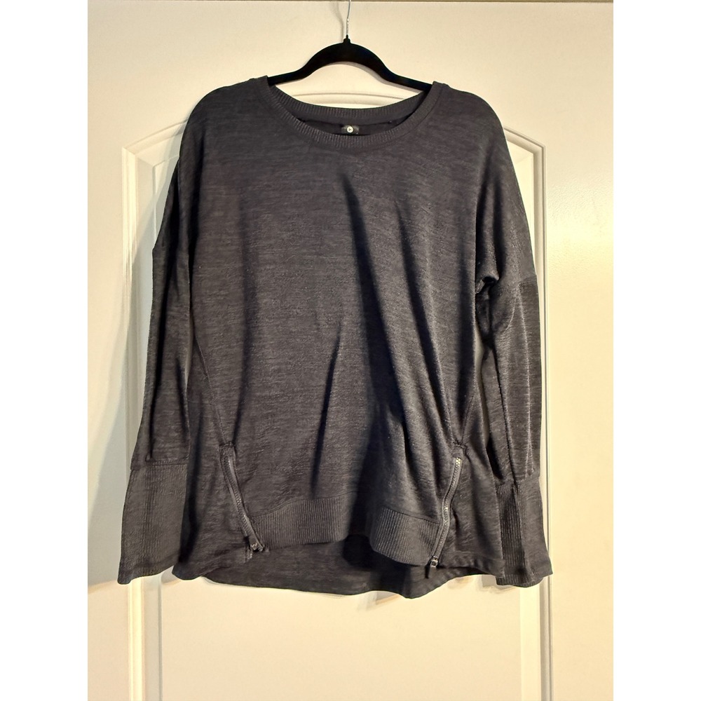 Active Life Pullover Top Women XL Heather Charcoal Good Side Zippers Long Sleeve
